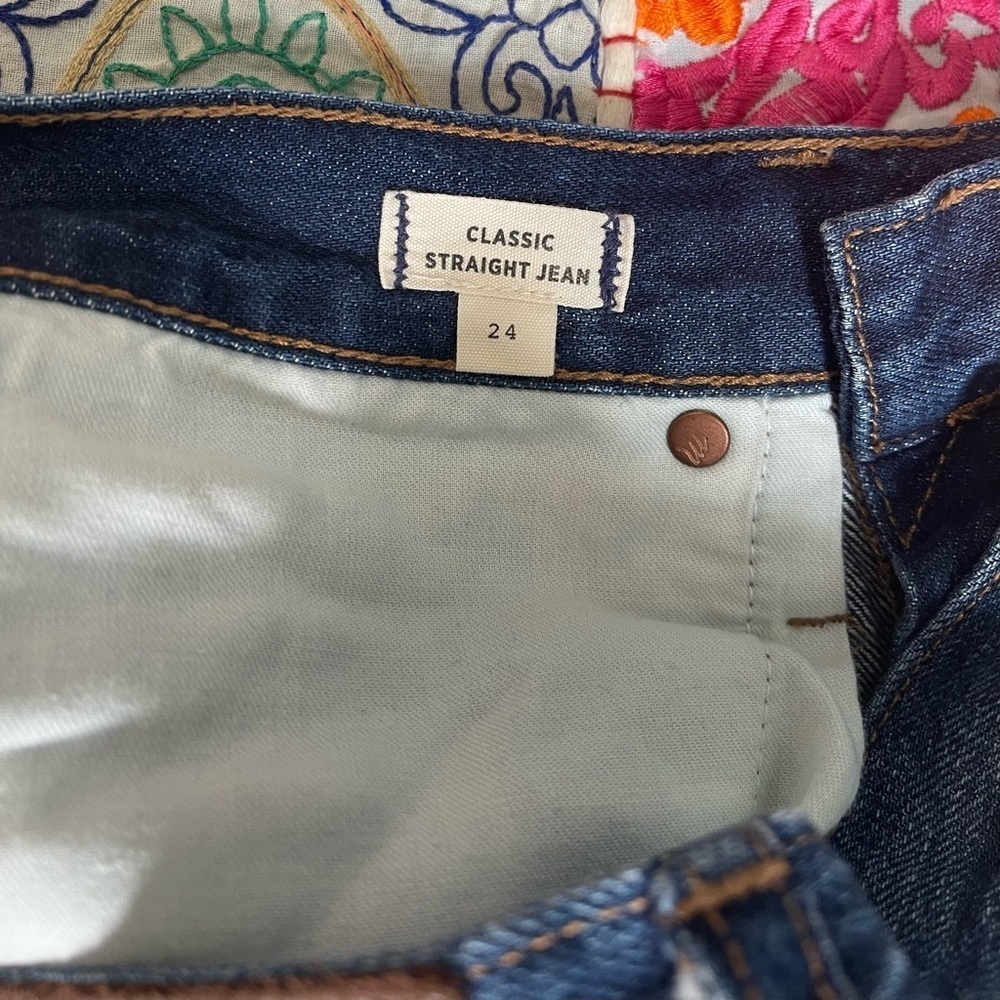 Madewell Classic Straight Leg Jeans in Croston Wash Size 24 - Picture 11 of 15